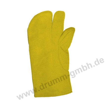 Hitzehandschuh 3-Fingerhandschuhe Aramidgewebe Typ 650, gelb, bis 500°C