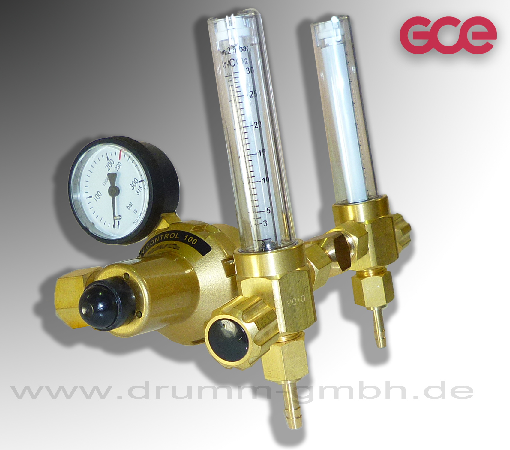 RHÖNA Flaschendruckminderer Argon / CO2  mit 2 Flowmeter